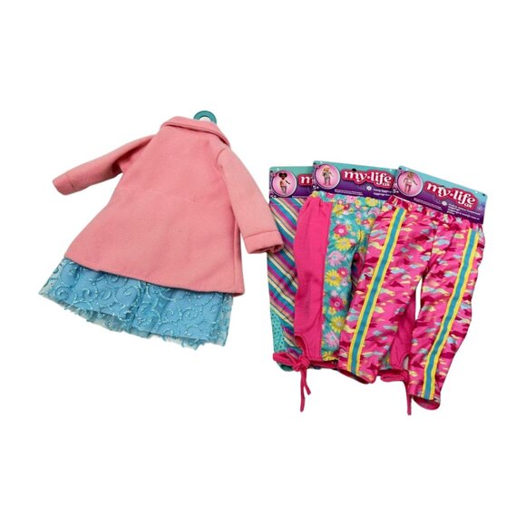 My Life Doll Clothing Lot 4 Pea Coat w Dress and 3 Pants Fits 18 inch Doll New - Picture 2 of 5